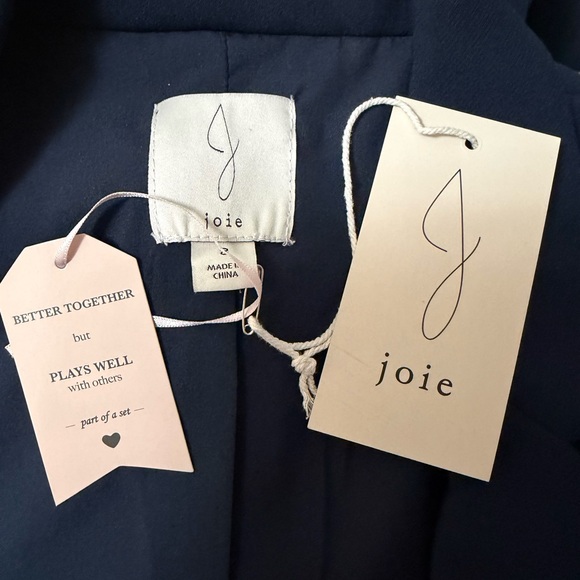 Joie Navy Blue Tailored Vest Sleeveless Blazer Longline Notched Lapel Size 8 NWT - Picture 9 of 13